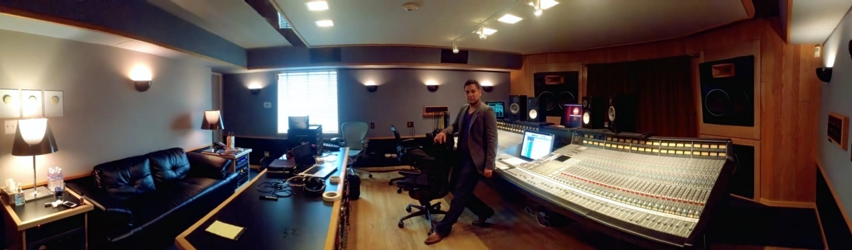Control room of a professional recording studio